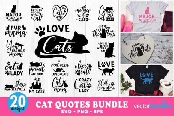 Cat Lettering Bundles Quote Vector SVG Review