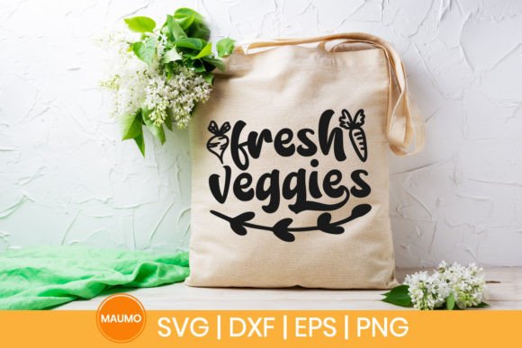 Fresh Veggies Tote Bag Svg Quote for Crafts and Graphics