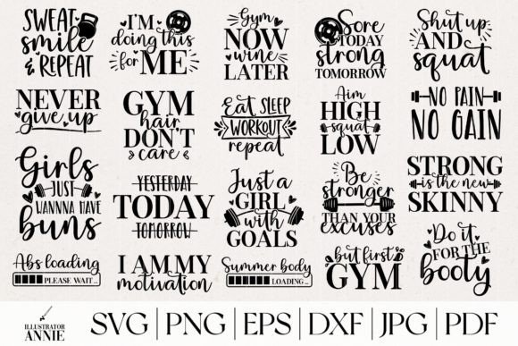 Gym SVG Quote Bundle - Workout SVG Review