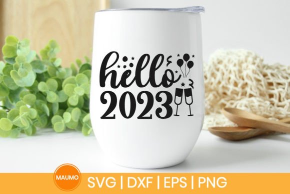 Hello 2023 New Year SVG Design for Crafts