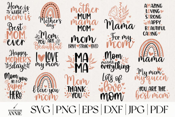 Mother's Day SVG Quote Bundle for Crafts and Graphics