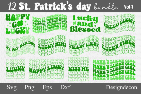 Retro St. Patrick’s Day Quote Bundle SVG for Crafts and Graphics
